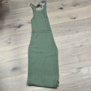 Knit green maxi halter dress